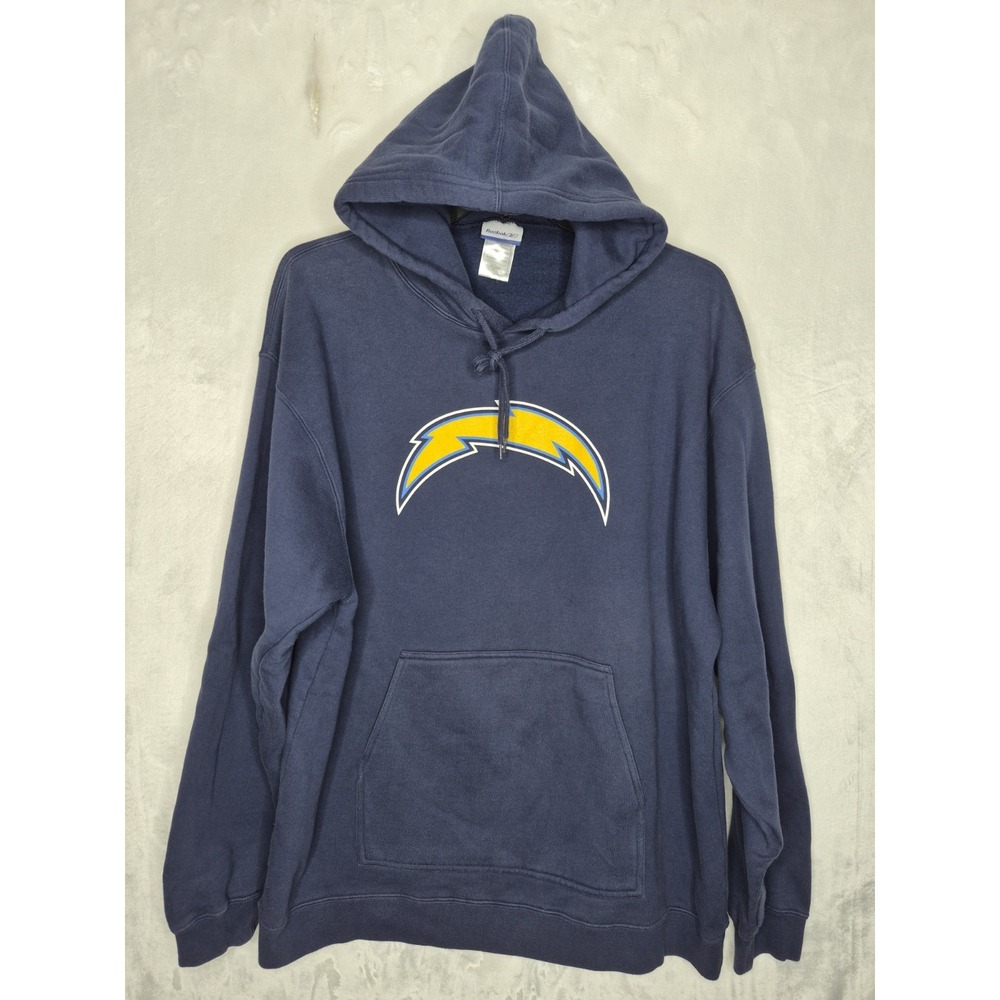 Vintage Y2K San Diego Chargers Reebok NFL Fleece Hoodie Sweatshirt Mens XL 26x30